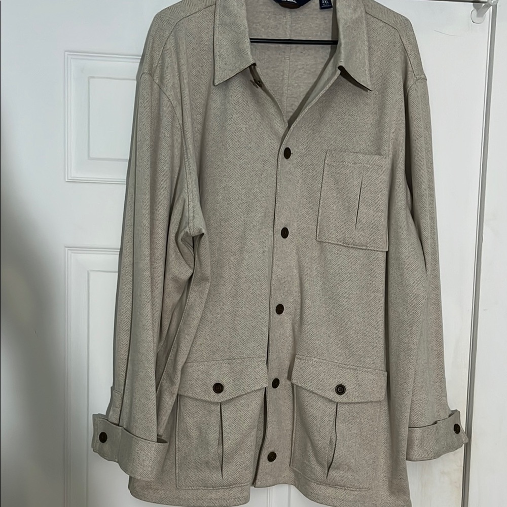 Lands End Herringbone shirt jacket